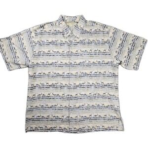 Tori Richard Vintage XL Cotton Lawn Antelope Print Hawaiian Shirt Made in Hawaii